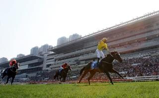 2015-16 Hong Kong Horse of the Year, Werther (NZ) winning the Group 1 HK$10m Standard Chartered Champions & Chater Cup. Photo: Hong Kong Jockey Club